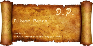 Dukesz Petra névjegykártya